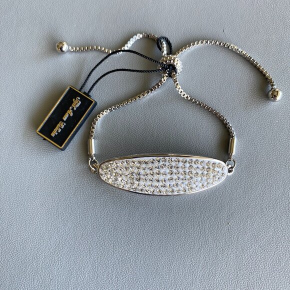 FAC Swarovski Crystal Silver Tone Bolo Bracelet - Picture 3 of 5